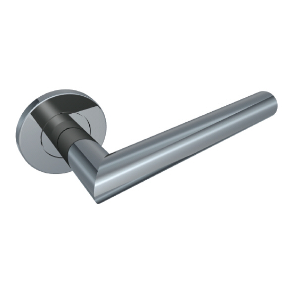 103/S-04  Satin Stainless  Format Straight Mitred Levers On Round Roses