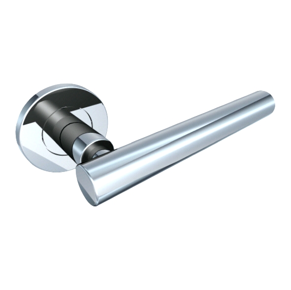 121/S-02  Polished Stainless  Format Straight Pedestal Levers On Round Roses