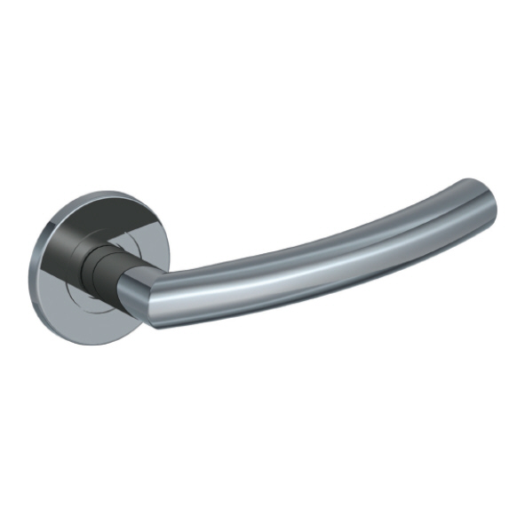 122/S-04  Satin Stainless  Format Curved Mitred Levers On Round Roses