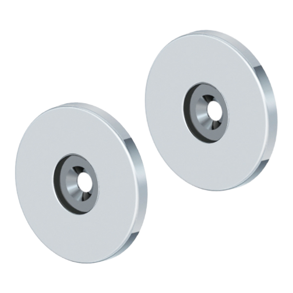 ORSP/19-02 • For 19mm Ø Pulls • Polished Stainless • Concealed Fixing Roses For 19mm Ø Round Bar Pull Handles