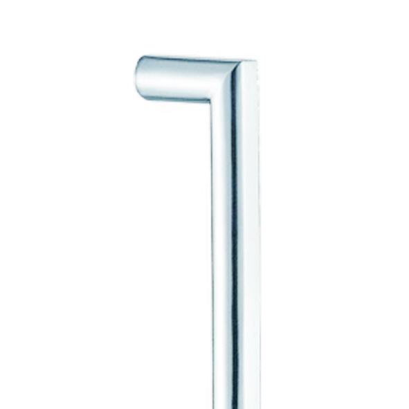 403/19/BT/300-02  300 x 19mm ؕ Polished Stainless  Format Grade 304 Bolt Fixing Mitred Round Bar Pull Handle