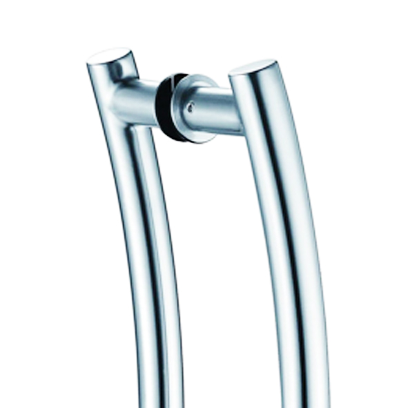 405/19/BB/300-02  300 x 200 x 19mm ؕ Polished Stainless  Format Grade 304 Back To Back Arched Pedestal Round Bar Pull Handles