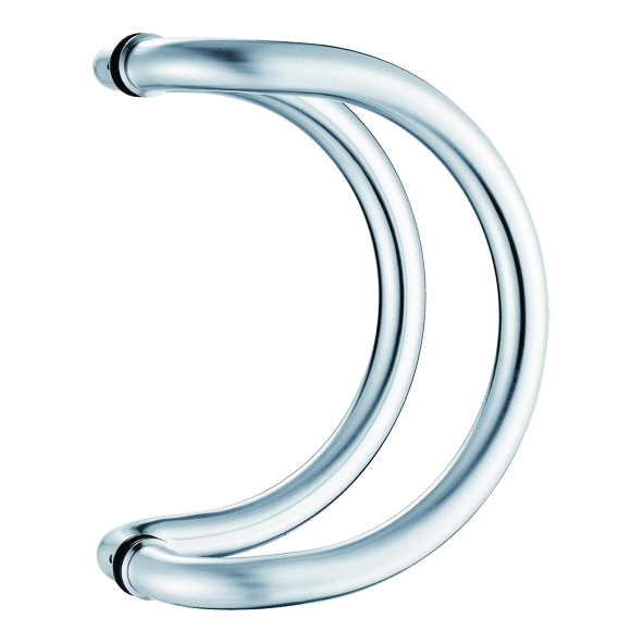 418/25/BB/300-02  300 x 25mm ؕ Polished Stainless  Format Grade 304 Back To Back Semi Circular Round Bar Pull Handles