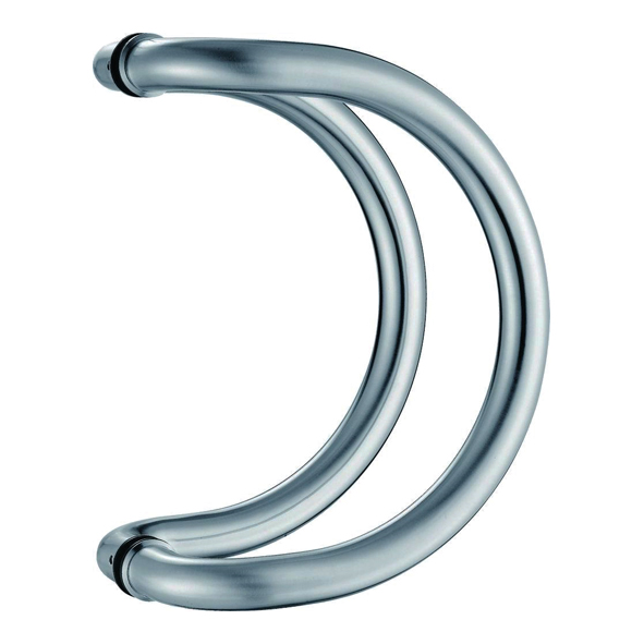418/25/BB/300-04  300 x 25mm   Satin Stainless  Format Grade 304 Back To Back Semi Circular Round Bar Pull Handles