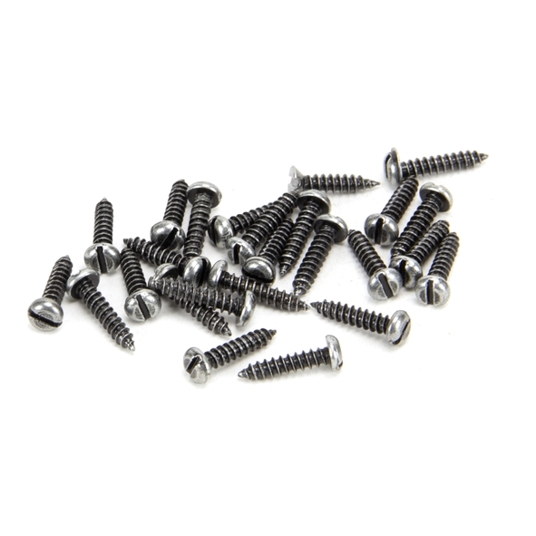 33421  4 x   Pewter Patina  From The Anvil Round Head Screws