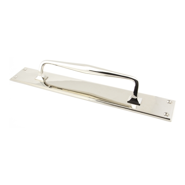 45376 • 425 x 65mm • Polished Nickel • From The Anvil 425mm Art Deco Pull Handle on Backplate