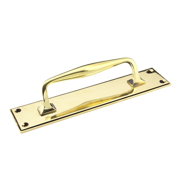 45379 • 300 x 65mm • Aged Brass • From The Anvil Art Deco Pull Handle on Backplate