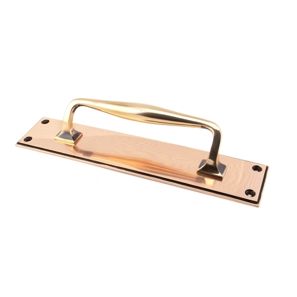 45383 • 300 x 65mm • Polished Bronze • From The Anvil Art Deco Pull Handle on Backplate
