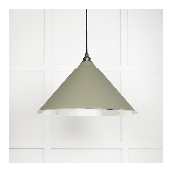 45433TU  510mm  Hammered Nickel & Tump  From The Anvil Hockley Pendant