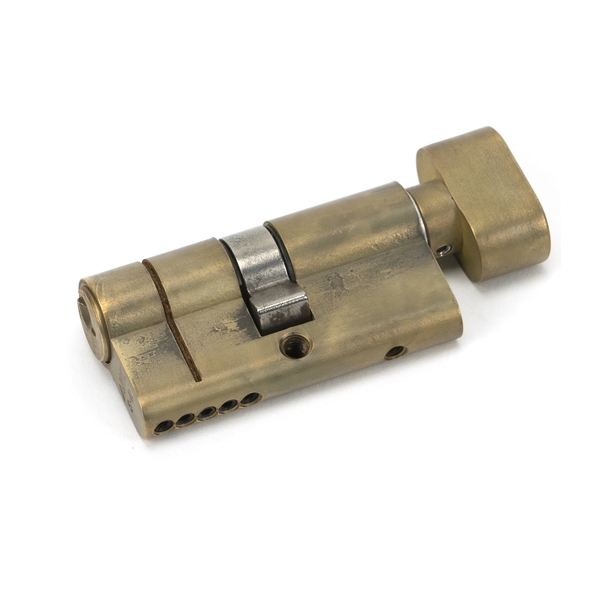 45843 • 30 x 30mm • Aged Brass • From The Anvil 5 Pin Euro Cylinder & Thumbturn