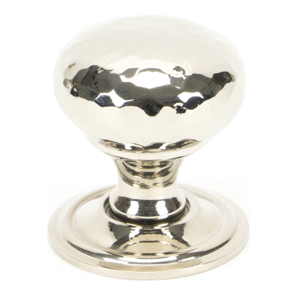 46022  32mm  Polished Nickel  From The Anvil Hammered Mushroom Cabinet Knob