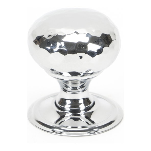 46023  32mm  Polished Chrome  From The Anvil Hammered Mushroom Cabinet Knob