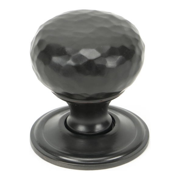 46024  32mm  Aged Bronze  From The Anvil Hammered Mushroom Cabinet Knob