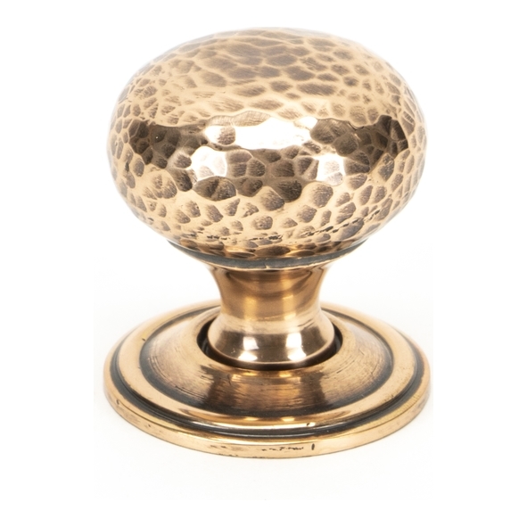 46025  32mm  Polished Bronze  From The Anvil Hammered Mushroom Cabinet Knob