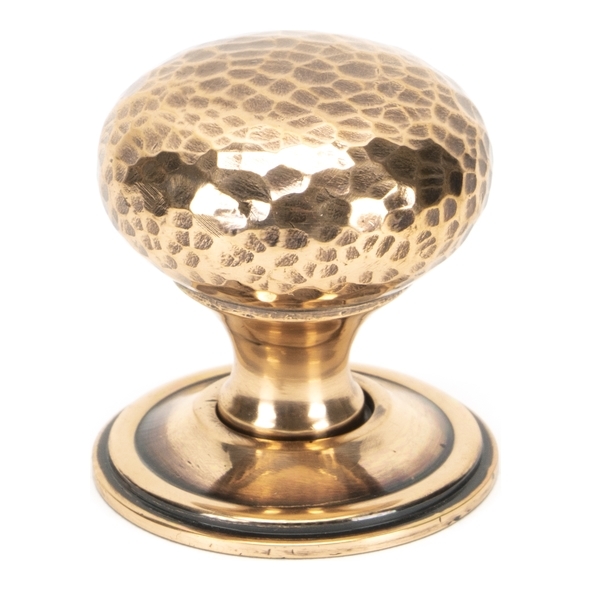 46030  38mm  Polished Bronze  From The Anvil Hammered Mushroom Cabinet Knob