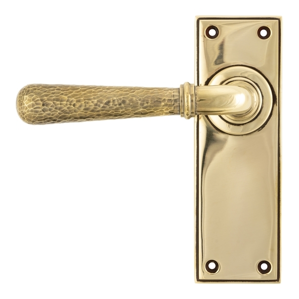 46210 • 152 x 50 x 8mm • Aged Brass • From The Anvil Hammered Newbury Lever Latch Set