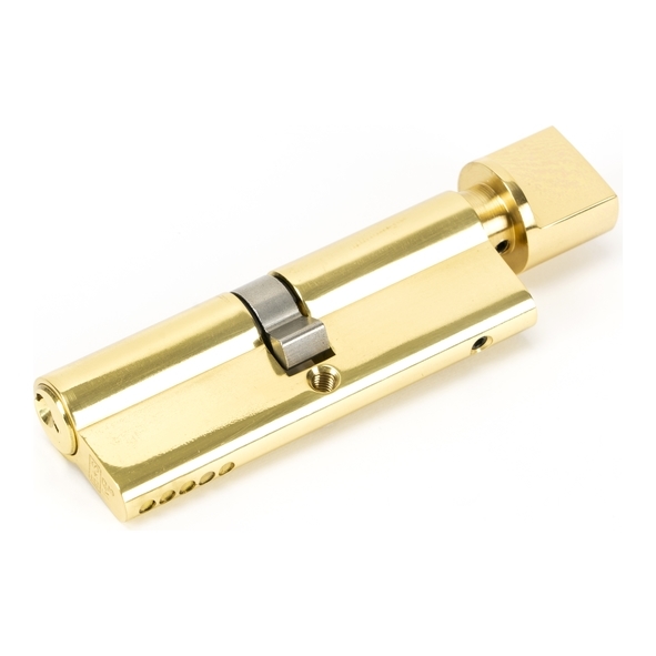 46266 • 45 x 45mm • Lacquered Brass • From The Anvil 5 Pin Euro Cylinder & Thumbturn