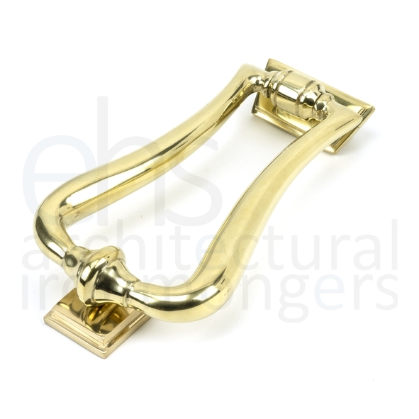 46552  148 x 90mm  Polished Brass  From The Anvil Slimline Art Deco Door Knocker