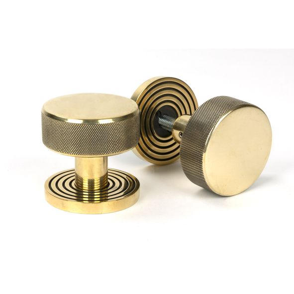 46776  63mm  Aged Brass  From The Anvil Brompton Mortice Knobs On Beehive Roses
