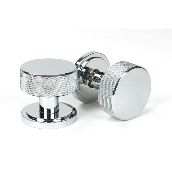 46779  63mm  Polished Chrome  From The Anvil Brompton Mortice Knobs On Art Deco Roses