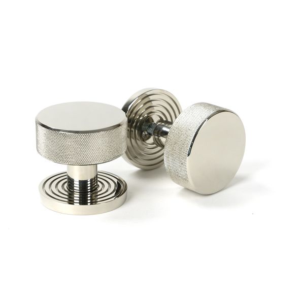 46784  63mm  Polished Nickel  From The Anvil Brompton Mortice Knobs On Beehive Roses