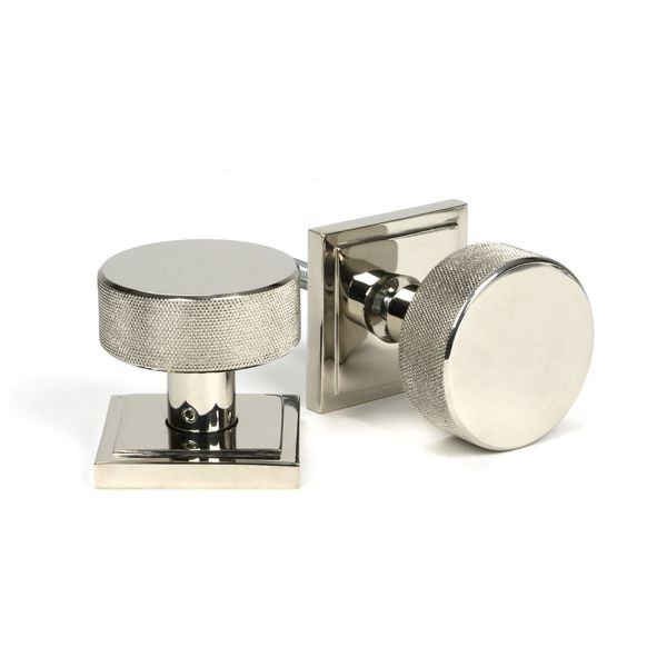 46785  63mm  Polished Nickel  From The Anvil Brompton Mortice Knobs On Square Roses