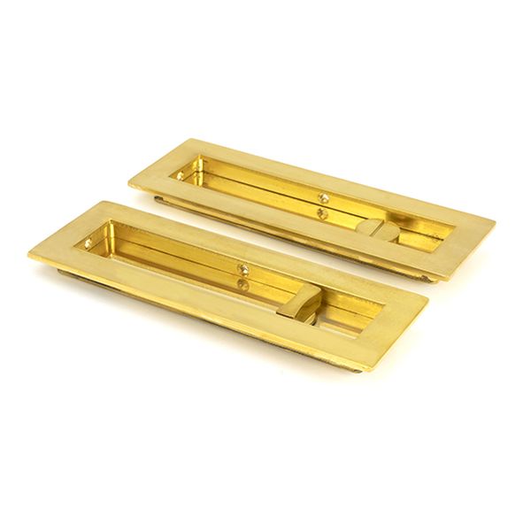 47163  175mm  Polished Brass  From The Anvil Plain Rectangular Pull - Privacy Set