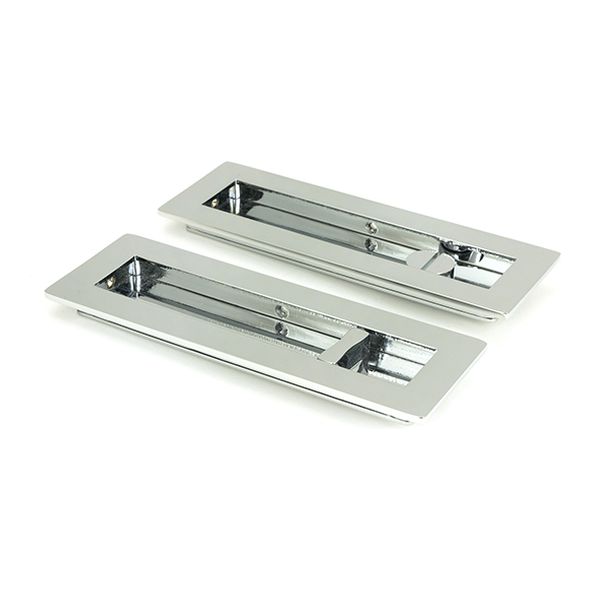 47181  175mm  Polished Chrome  From The Anvil Plain Rectangular Pull - Privacy Set