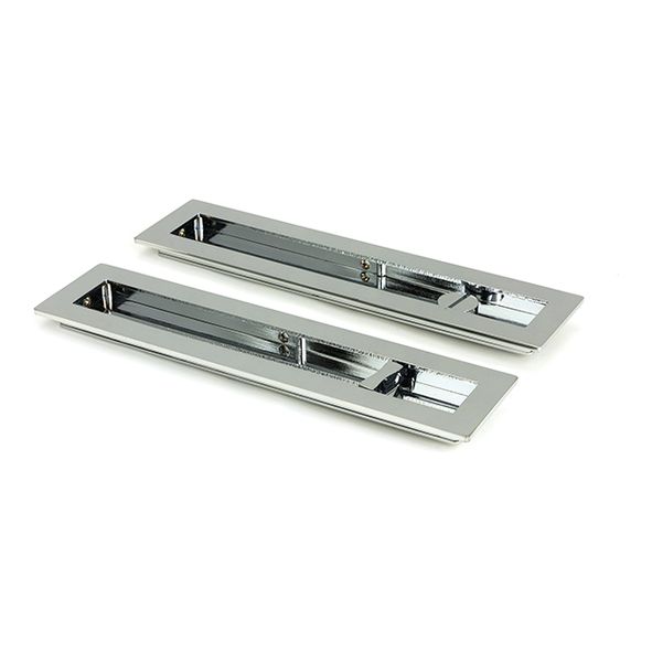 47182  250mm  Polished Chrome  From The Anvil Plain Rectangular Pull - Privacy Set