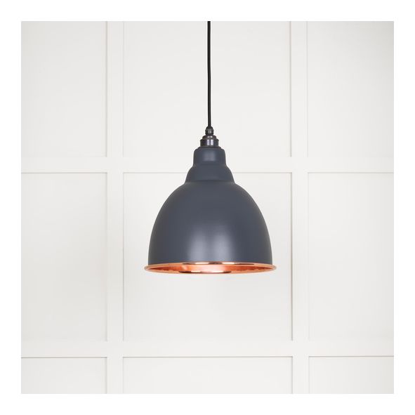 49500SSL  260mm  Smooth Copper & Slate  From The Anvil Brindley Pendant