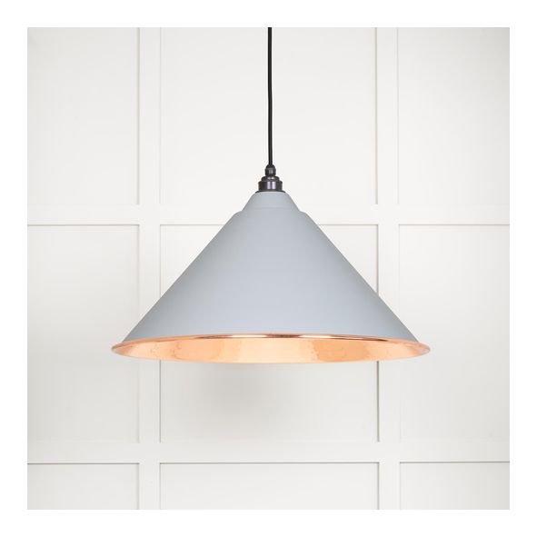49503BI  510mm  Hammered Copper & Birch  From The Anvil Hockley Pendant