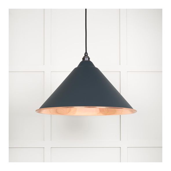 49503SSO  510mm  Smooth Copper & Soot  From The Anvil Hockley Pendant