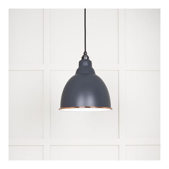 49507SL  260mm  White Gloss & Slate  From The Anvil Brindley Pendant