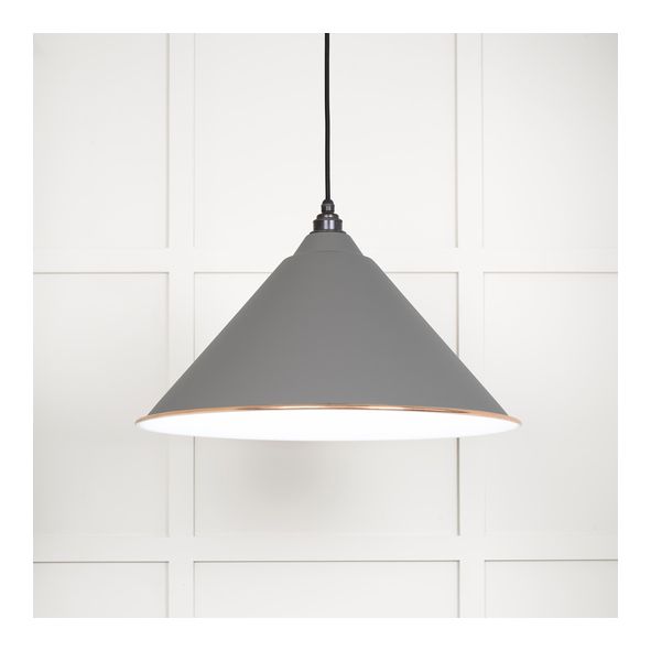 49510BL  510mm  White Gloss & Bluff  From The Anvil Hockley Pendant