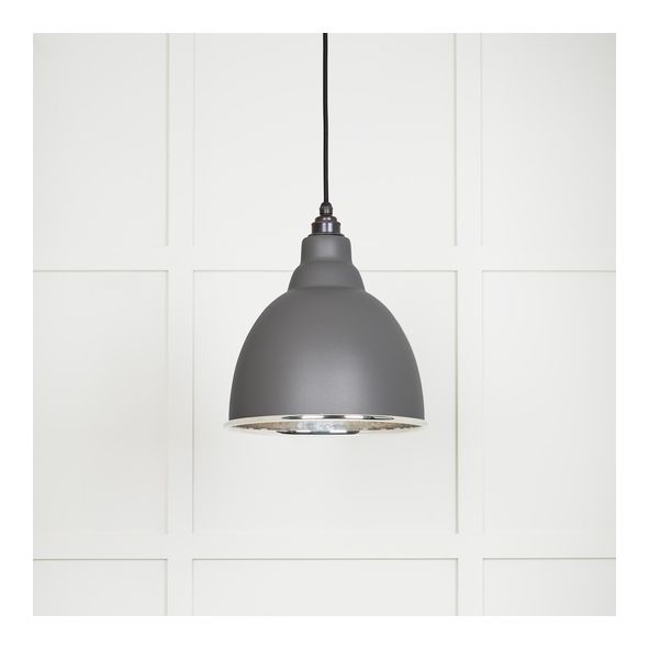 49511BL  260mm  Hammered Nickel & Bluff  From The Anvil Brindley Pendant