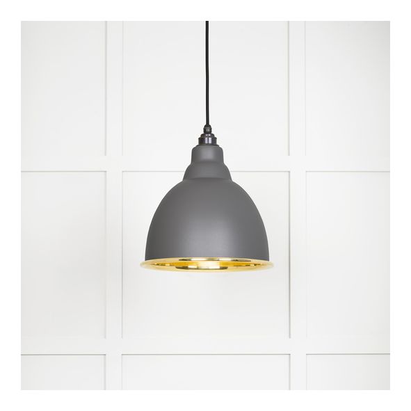 49518BL  260mm  Smooth Brass & Bluff  From The Anvil Brindley Pendant