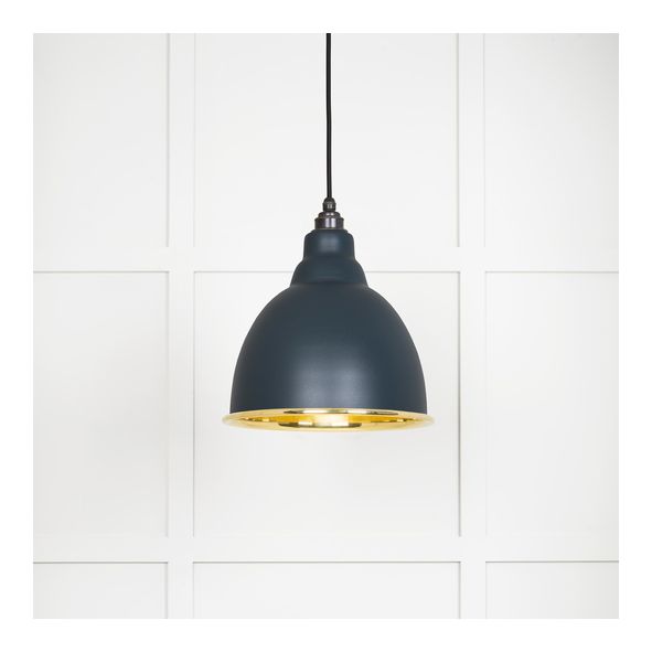 49518SO  260mm  Smooth Brass & Soot  From The Anvil Brindley Pendant