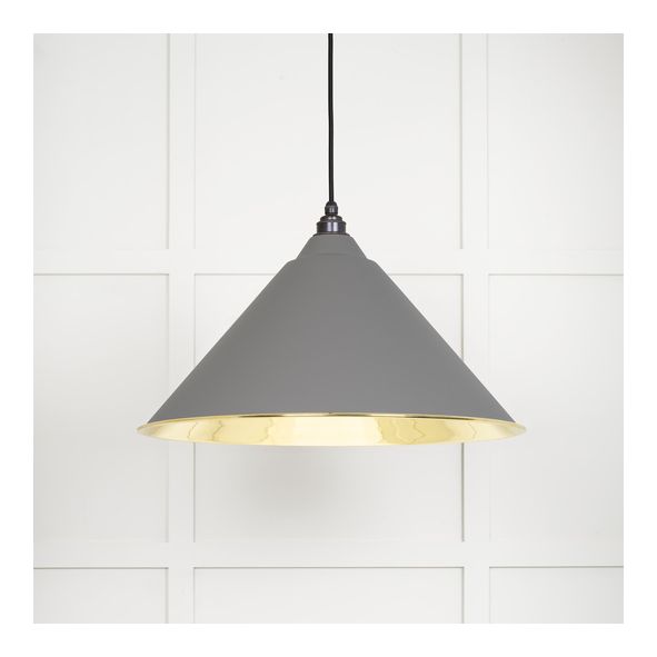 49524BL  510mm  Smooth Brass & Bluff  From The Anvil Hockley Pendant