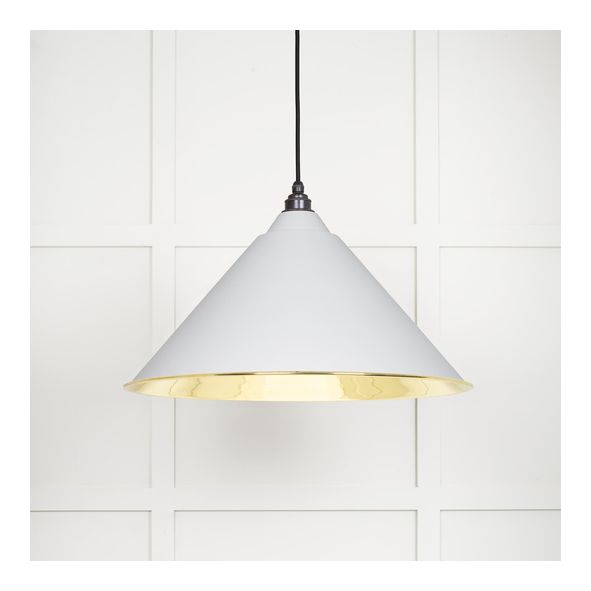 49524F  510mm  Smooth Brass & Flock  From The Anvil Hockley Pendant
