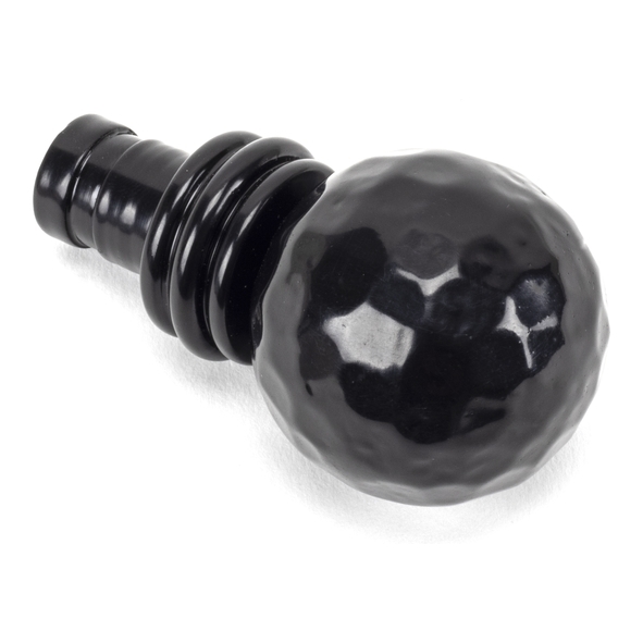 49901  41mm  Black  From The Anvil Hammered Ball Curtain Finial