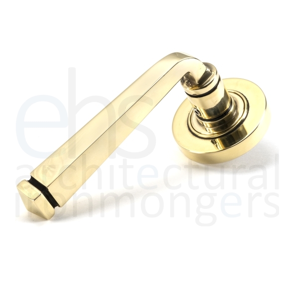 49945  53 x 8mm  Aged Brass  From The Anvil Avon Round Lever on Rose Set [Plain] - Unsprung