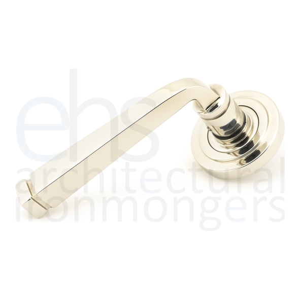 49954 • 53 x 8mm • Polished Nickel • From The Anvil Avon Round Lever on Rose Set [Art Deco] - Unsprung