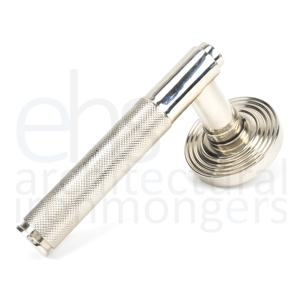 50003 • 53 x 8mm • Polished Nickel • From The Anvil Brompton Lever on Rose Set [Beehive] - Unsprung