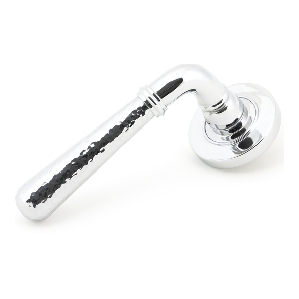 50041  53 x 8mm  Polished Chrome  From The Anvil Hammered Newbury Lever on Rose [Plain] - Unsprung