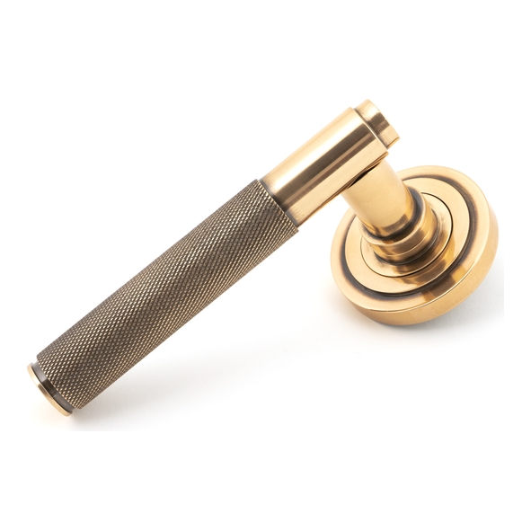 50104  53 x 8mm  Polished Bronze  From The Anvil Brompton Lever on Rose [Art Deco] - Unsprung