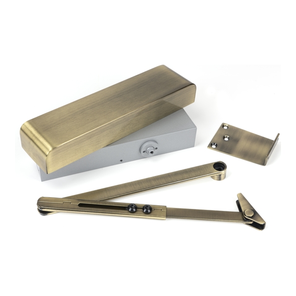 50107  Aged Brass  From The Anvil Size 2-5 Door Closer & Cover