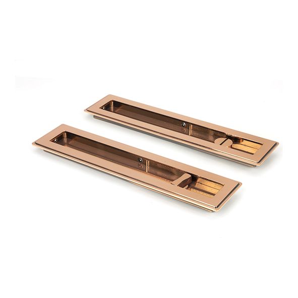 50139  250mm  Polished Bronze  From The Anvil Art Deco Rectangular Pull -Privacy Set