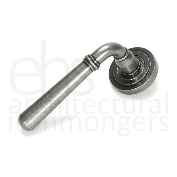 51331  53 x 8mm  Pewter Patina  From The Anvil Newbury Lever on Rose Set [Art Deco] - Unsprung