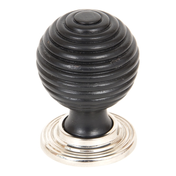 83870  38mm  Ebony & Polished Nickel  From The Anvil Beehive Cabinet Knob