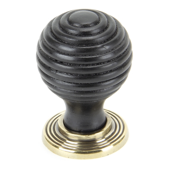 83871  35mm  Ebony & Aged Brass  From The Anvil Beehive Cabinet Knob